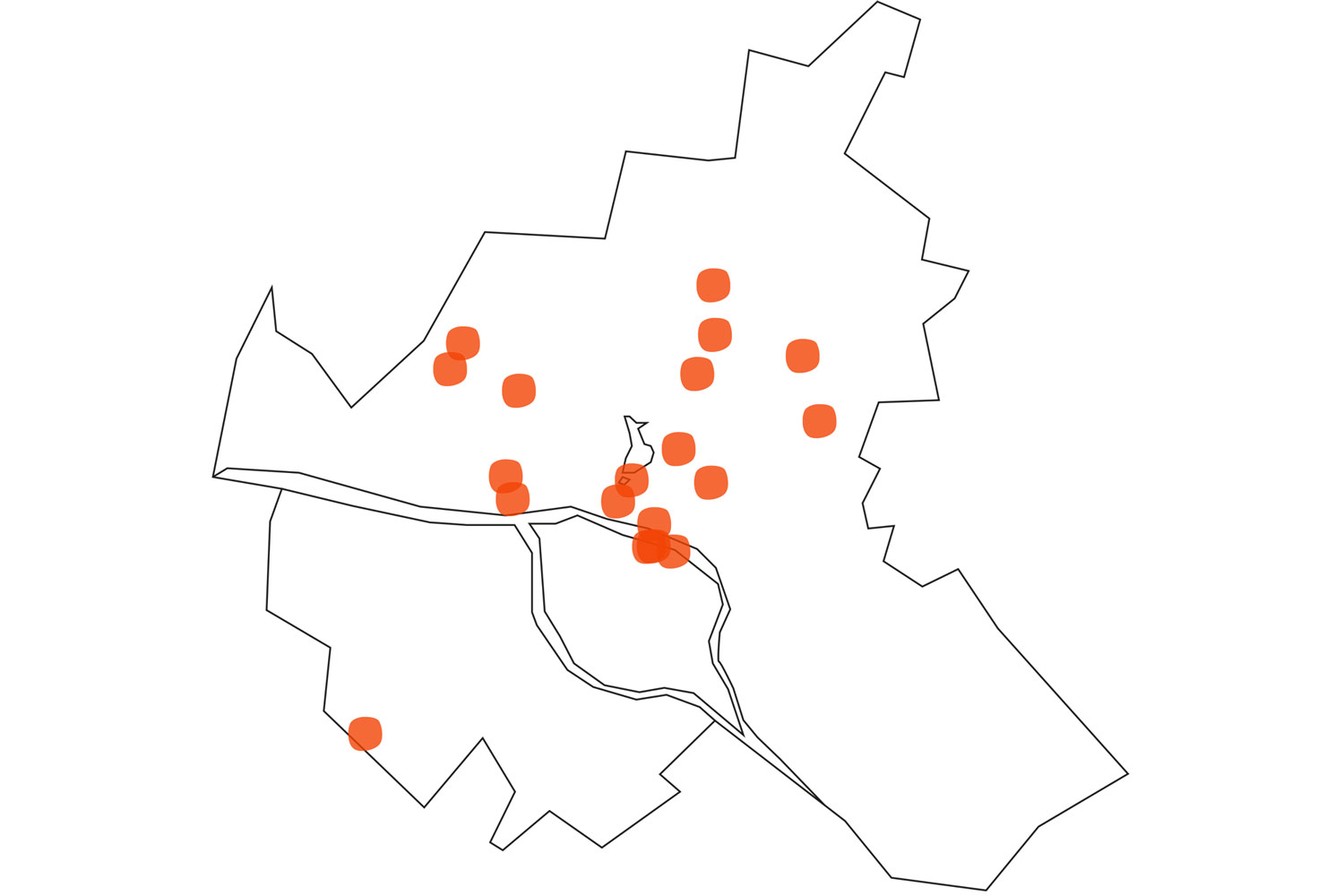 Hamburg Karte mit Projekten