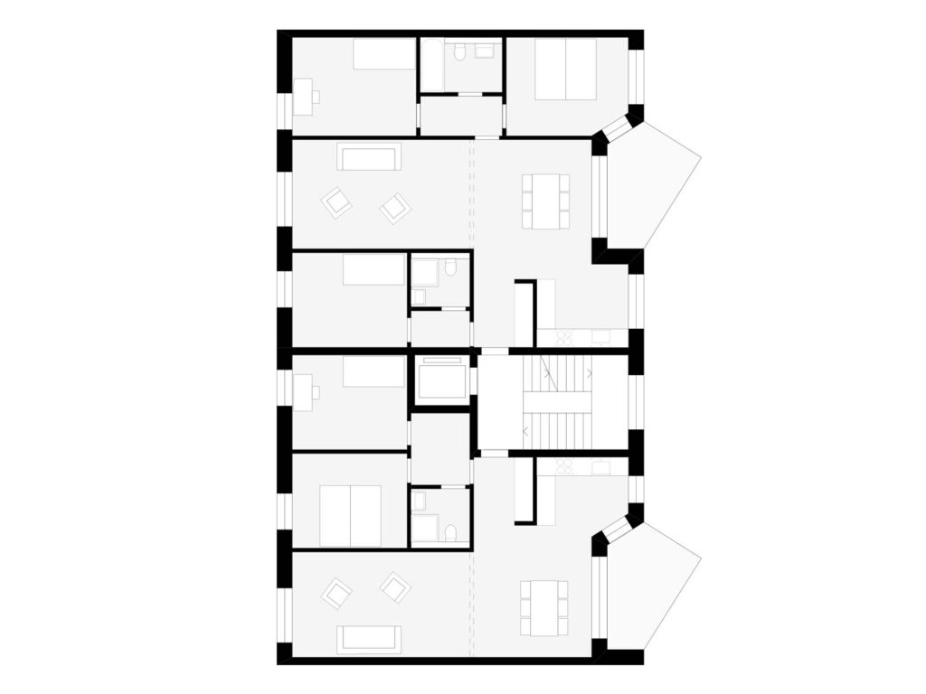 Grundriss Zweispänner klein Duplex Architekten
